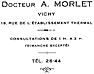 Docteur A. Morlet, rue de l'Etablissement  thermal à Vichy